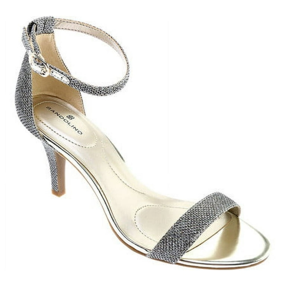 Bandolino Madia Metallic Gold Ankle Strap Heels Sandals, Sz. 7.5